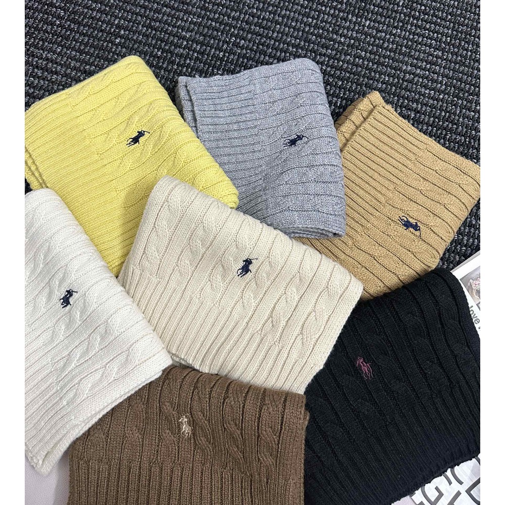 RL polo 圍巾 圍脖 經典小馬刺繡麻花含羊毛復古英倫毛極簡才是韓系穿搭的終極奧義 男女同款  下標後顏色截圖留言-細節圖3