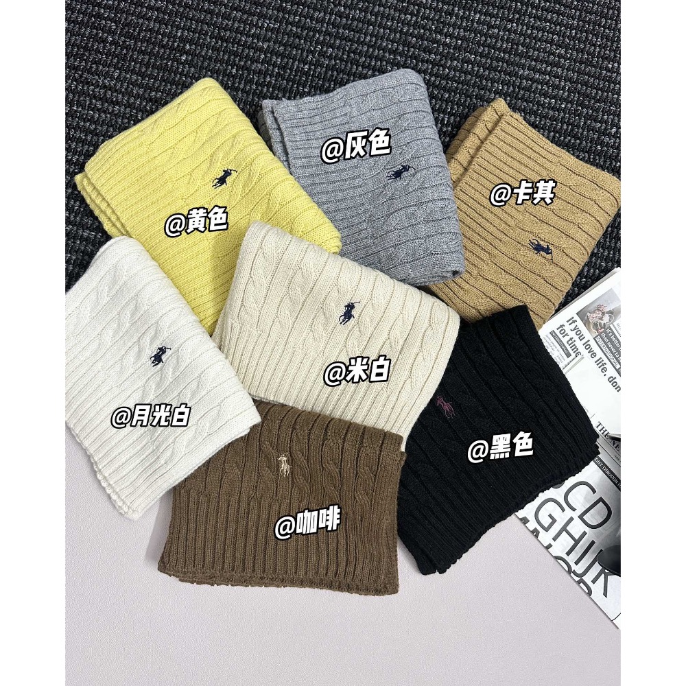 RL polo 圍巾 圍脖 經典小馬刺繡麻花含羊毛復古英倫毛極簡才是韓系穿搭的終極奧義 男女同款  下標後顏色截圖留言-細節圖5