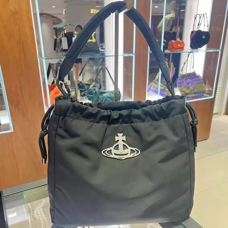 Vivienne Westwood 肩背包 帆布包 帆布袋 單肩包 hobo腋下流浪包 土星抽繩尼龍包 單肩斜挎大容量托-細節圖3