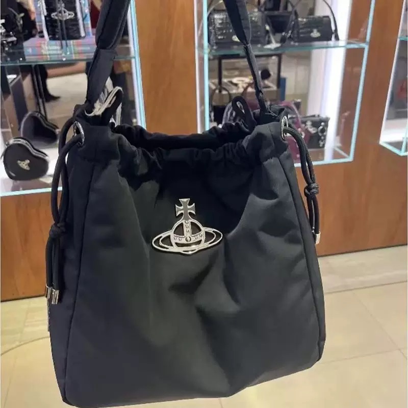 Vivienne Westwood 肩背包 帆布包 帆布袋 單肩包 hobo腋下流浪包 土星抽繩尼龍包 單肩斜挎大容量托-細節圖5