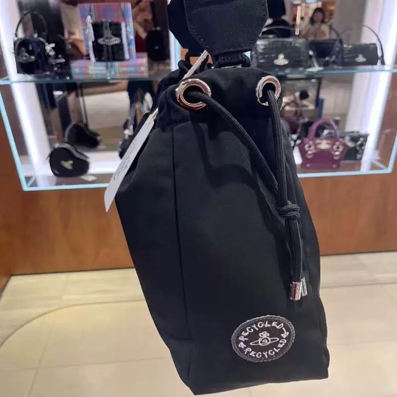 Vivienne Westwood 肩背包 帆布包 帆布袋 單肩包 hobo腋下流浪包 土星抽繩尼龍包 單肩斜挎大容量托-細節圖6