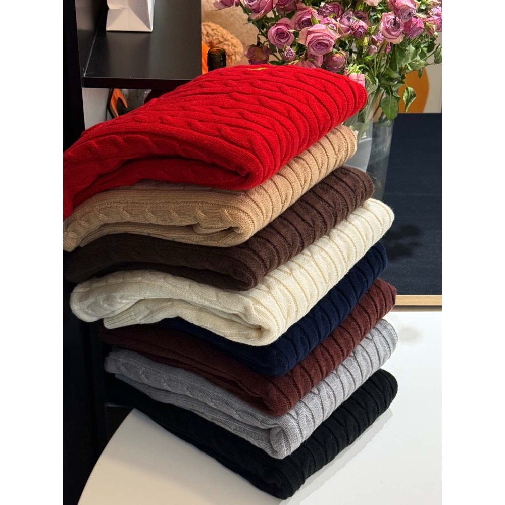 RL polo 毛衣 針織衫 上衣 T恤 經典戰馬簡約百搭 半拉鍊立領套頭衫 絞花羊毛衫  𝟗𝟎%羊毛➕𝟏𝟎%羊-細節圖6