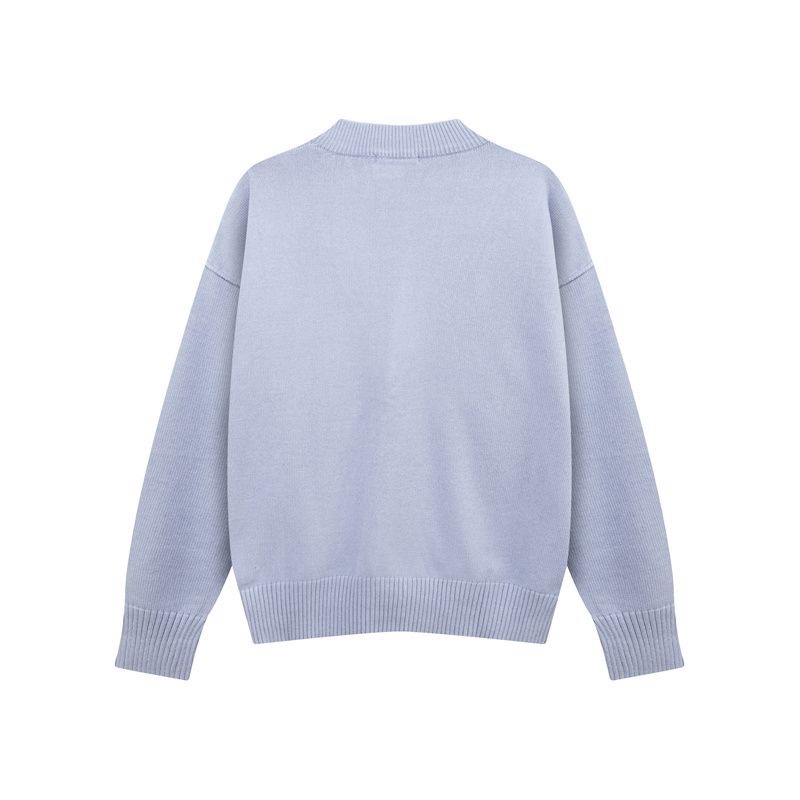 AMI 羊毛針織小外套 毛衣 開襟衫 舒服寬松圓領 經典愛心字母A❤️百搭修身實穿  您願等，我就以微薄代購費幫您買，互-細節圖3