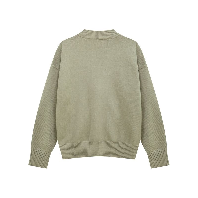 AMI 羊毛針織小外套 毛衣 開襟衫 舒服寬松圓領 經典愛心字母A❤️百搭修身實穿  您願等，我就以微薄代購費幫您買，互-細節圖5