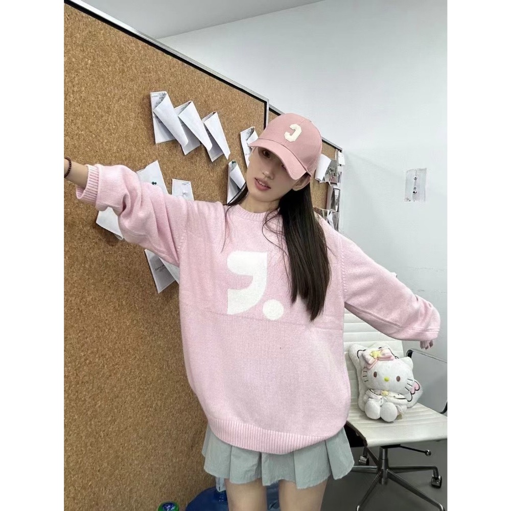 韓國RR 毛衣 針織衫 秋冬新款OVERSIZED寬松針織毛衣 針織衫 休閒寬松毛衣秋冬款 可甜可鹹 男女同款❤️  ✔-細節圖2