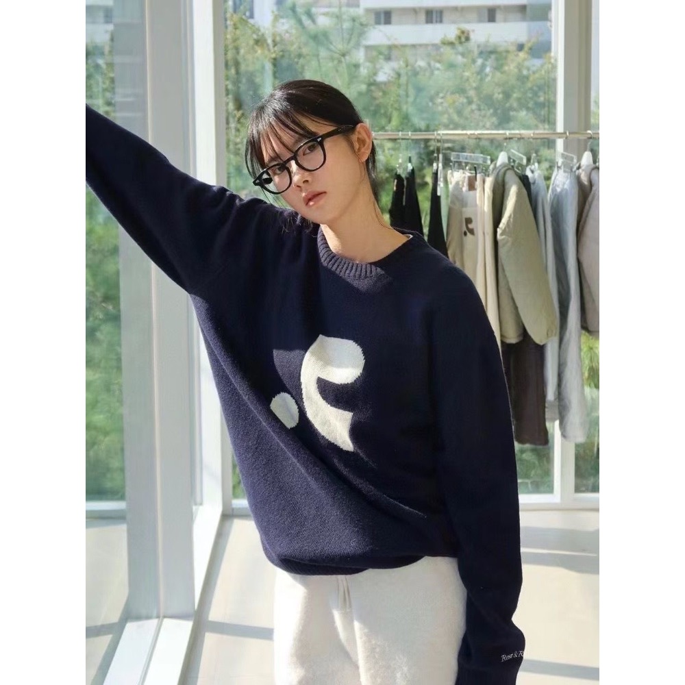韓國RR 毛衣 針織衫 秋冬新款OVERSIZED寬松針織毛衣 針織衫 休閒寬松毛衣秋冬款 可甜可鹹 男女同款❤️  ✔-細節圖3