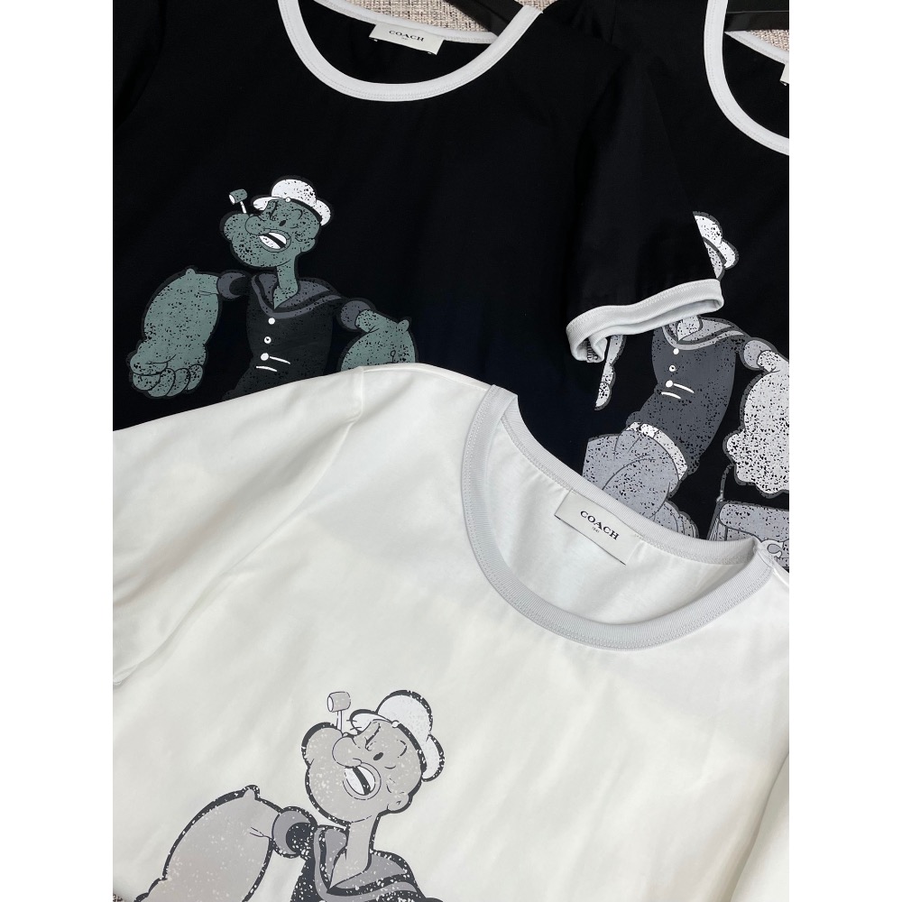 Coach T恤 上衣 童趣大力水手 圓領衫短袖休閒 顯瘦清新輕奢可愛 短袖 全棉 小寬舒服T恤     您願等，我就以-細節圖2