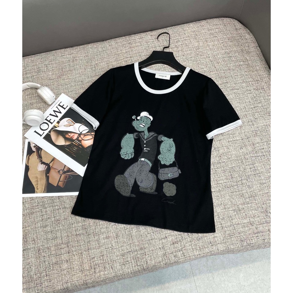 Coach T恤 上衣 童趣大力水手 圓領衫短袖休閒 顯瘦清新輕奢可愛 短袖 全棉 小寬舒服T恤     您願等，我就以-細節圖4