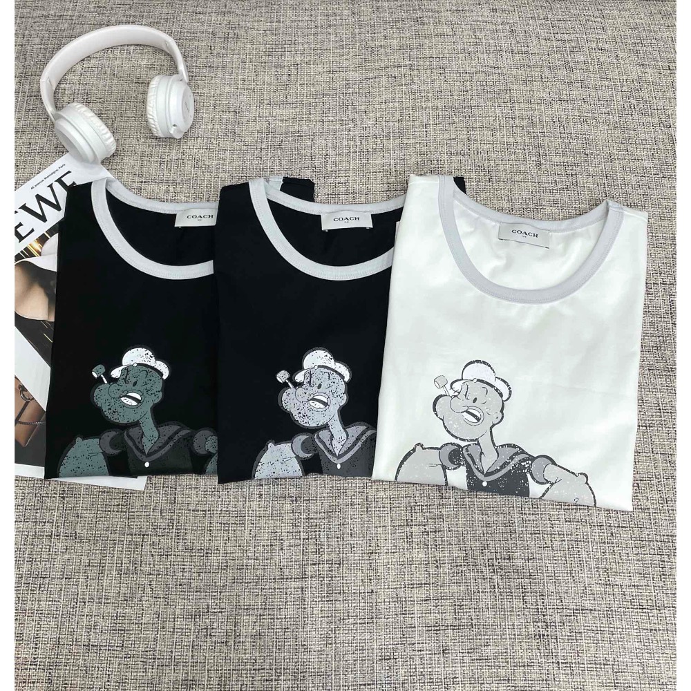 Coach T恤 上衣 童趣大力水手 圓領衫短袖休閒 顯瘦清新輕奢可愛 短袖 全棉 小寬舒服T恤     您願等，我就以-細節圖8