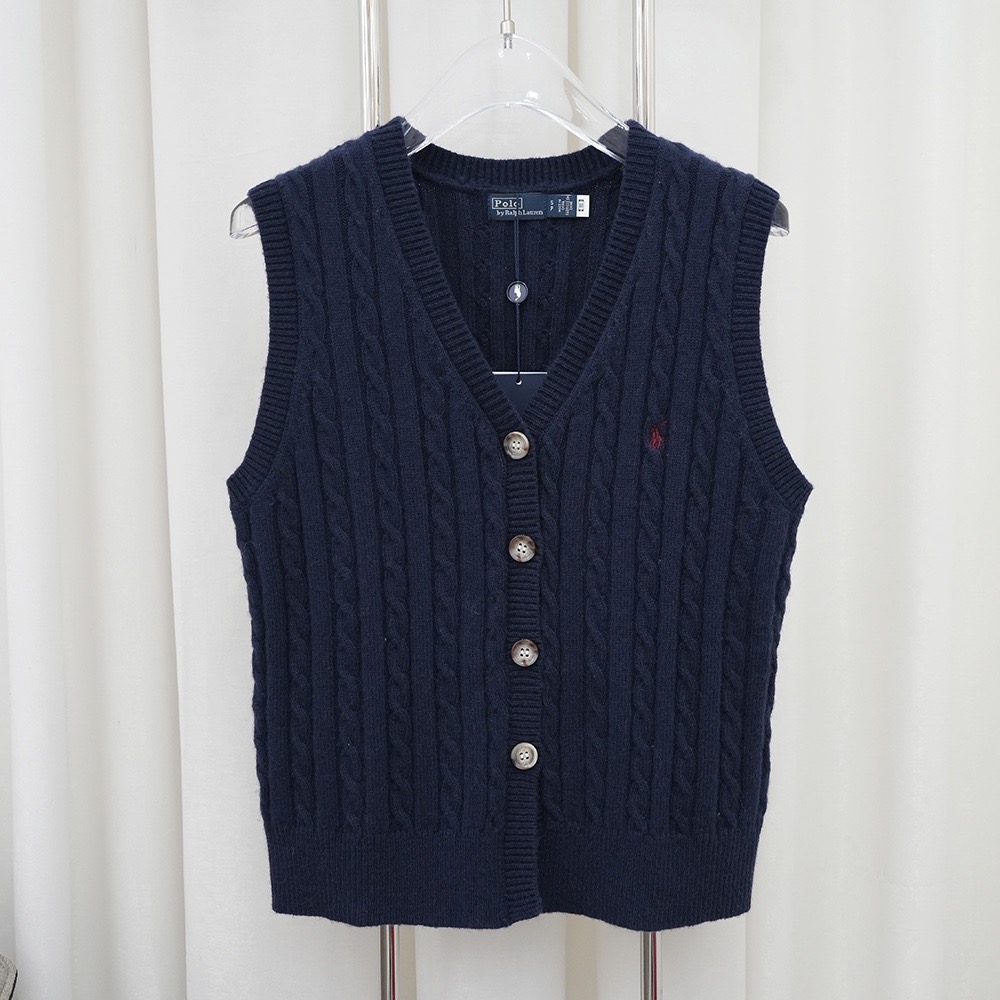 RL V領針織背心 馬甲 經典款vintage美式戰馬小馬標刺繡 復古 可愛 氣質！萬年不敗 9歲穿到99歲的老錢風單品-細節圖7