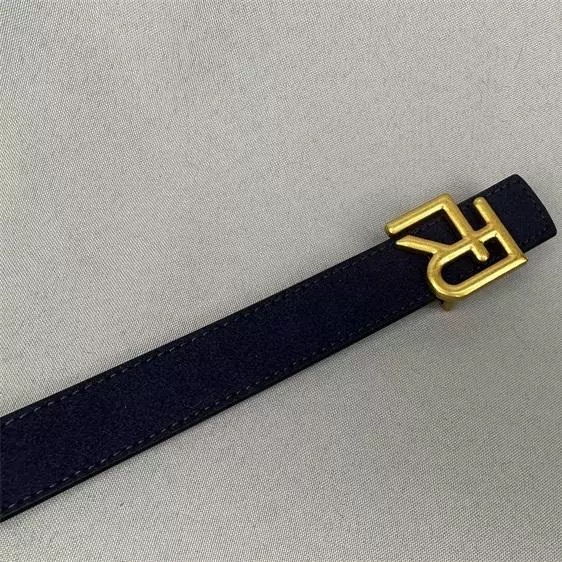 RL 皮帶 經典字母腰帶 鎏金色掛扣 藍配黑兩面用細皮帶 永恆不敗款👍✨  ✔️ 國際運送約十幾天，可以等待再下單，謝-細節圖2