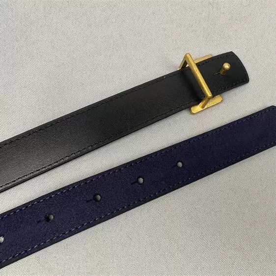 RL 皮帶 經典字母腰帶 鎏金色掛扣 藍配黑兩面用細皮帶 永恆不敗款👍✨  ✔️ 國際運送約十幾天，可以等待再下單，謝-細節圖3