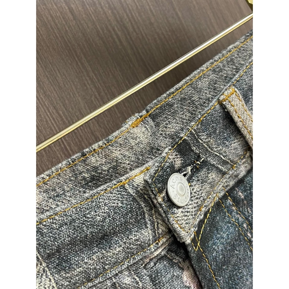 acne studios 3d打印鏈條印花牛仔褲，採用丹寧牛仔布，3d打印系列是科技與時尚的完美融合，也是匠心與創新的深-細節圖3