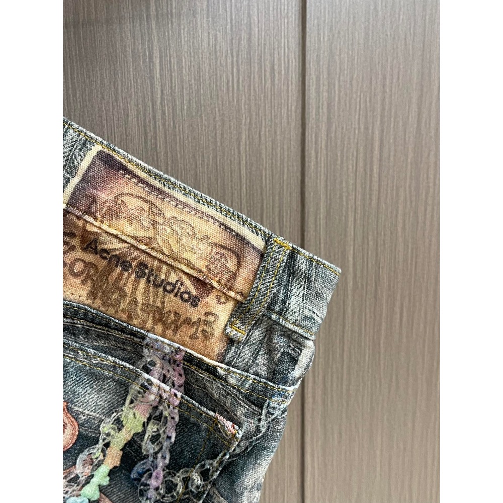 acne studios 3d打印鏈條印花牛仔褲，採用丹寧牛仔布，3d打印系列是科技與時尚的完美融合，也是匠心與創新的深-細節圖8