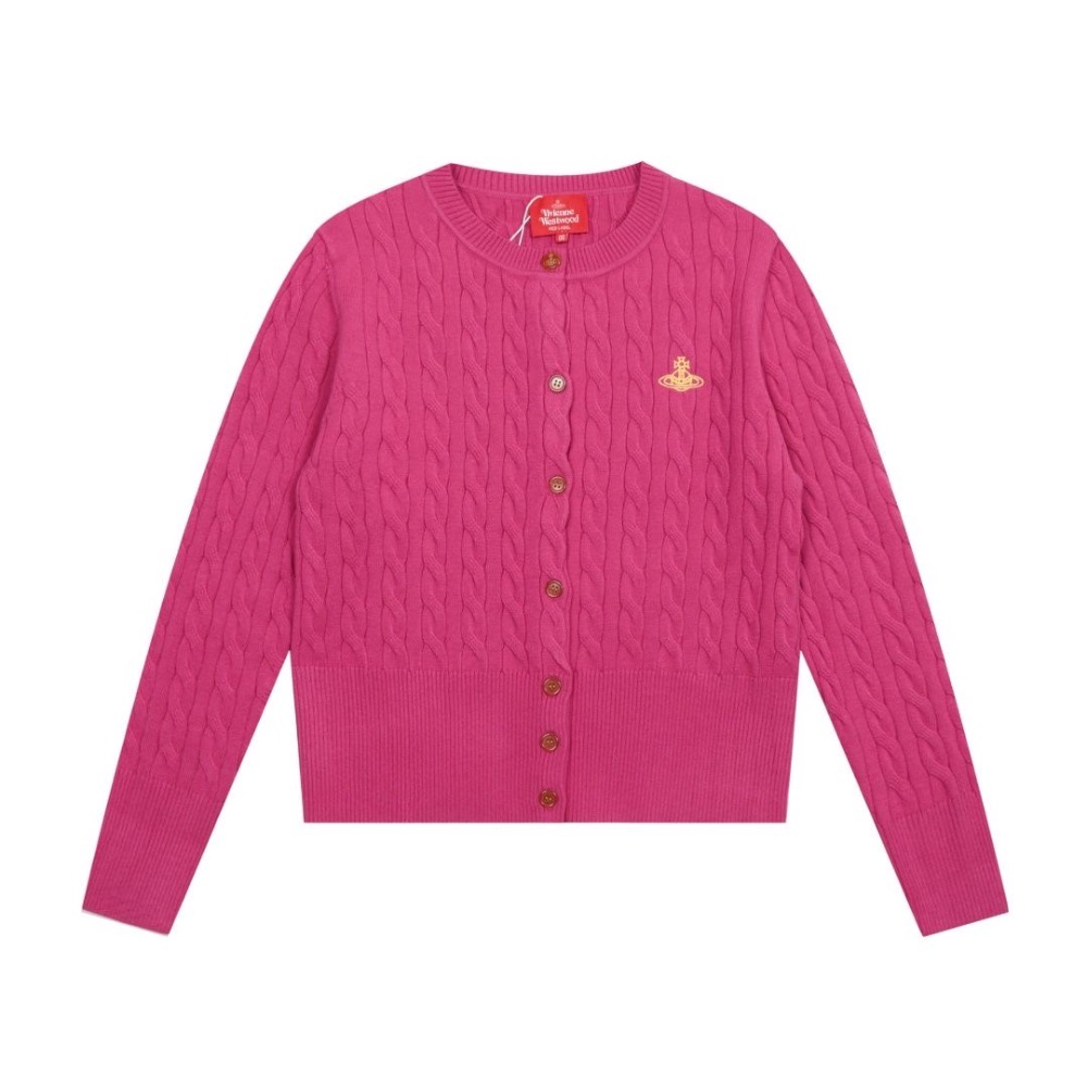 Vivienne Westwood 針織外套 毛衣外套  圓領開襟衫針織毛衣外套 土星logo針織羊毛開襟衫 休閒好氣質-細節圖7