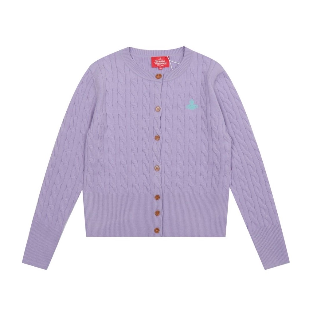 Vivienne Westwood 針織外套 毛衣外套  圓領開襟衫針織毛衣外套 土星logo針織羊毛開襟衫 休閒好氣質-細節圖8