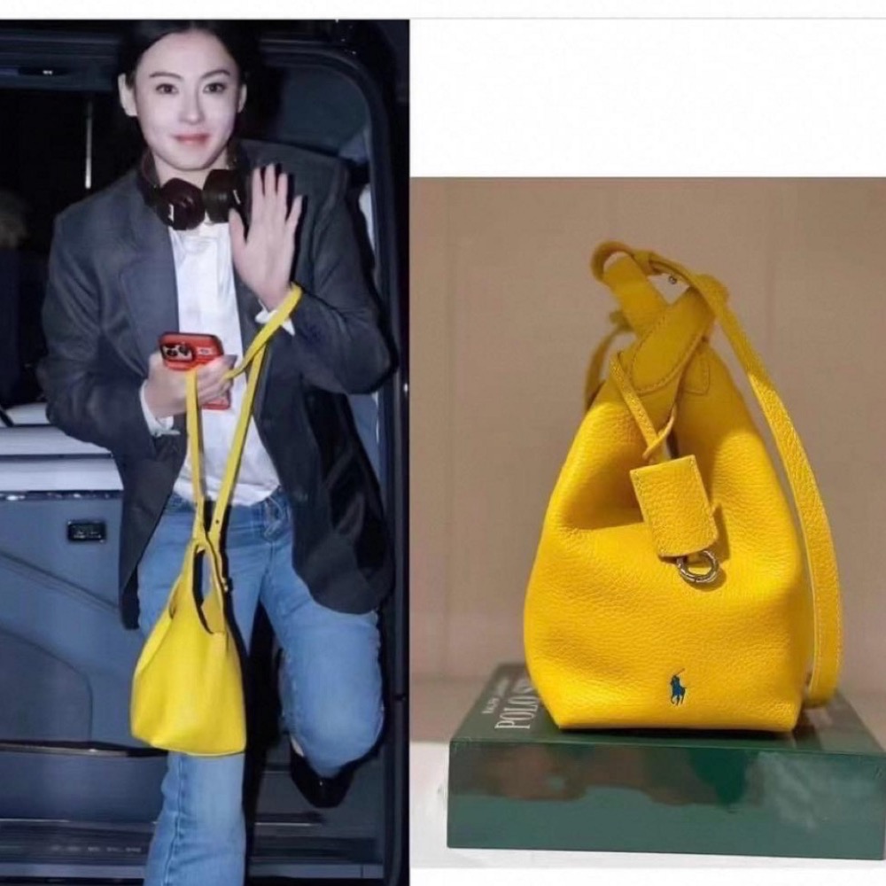 RL polo 好氣質水桶包 菜藍子手提包 肩背包 斜背包 牛皮手提 真皮高級感托特包-細節圖9