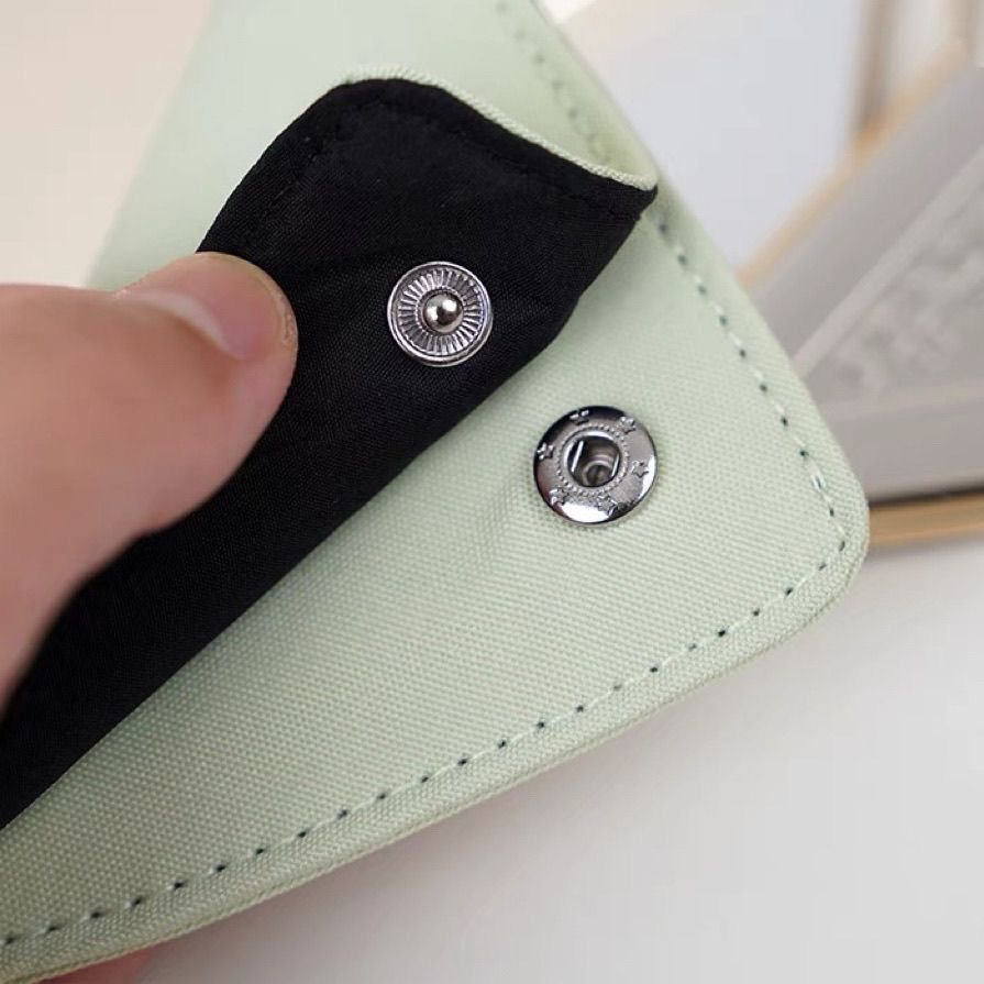 Prada 隨身鏡 化妝品VIP漂亮禮❤️化妝鏡藏藍色鑲鑽補妝鏡翻蓋隨身迷 經典三角化妝鏡 便攜單面鏡 隨身鏡帶收納包-細節圖3