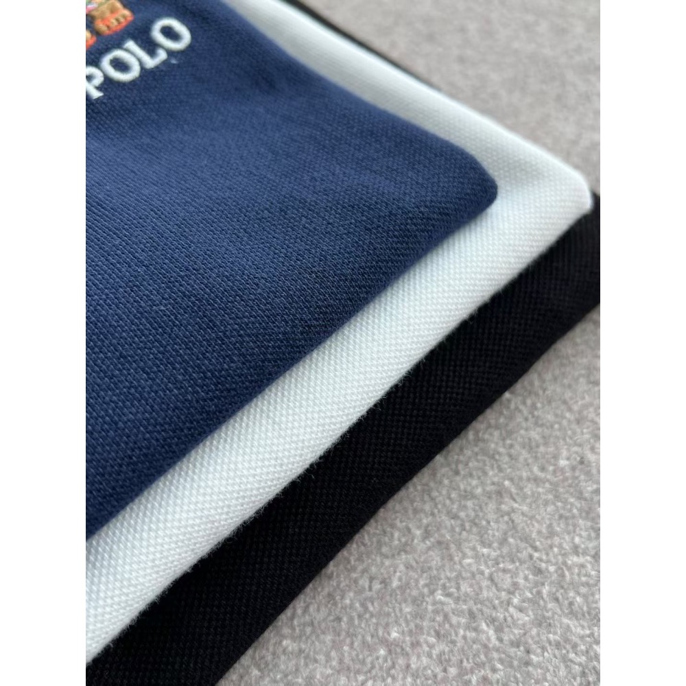 RL polo 小熊標polo衫 T恤 上衣，修身經典百搭夏季新品撞色小熊刺繡珠地棉Polo短袖 長絨棉雙紗織造的珠地網-細節圖5