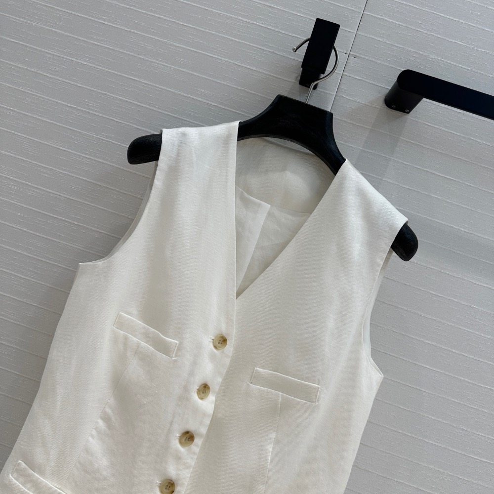 RL polo 套裝 背心外套 長褲 闊腿褲，R紫標，長期主義高智感穿搭亞麻套裝！醋酸馬甲搭配捏褶直筒闊腿褲，一套輕鬆演-細節圖3