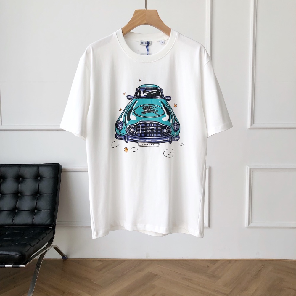 Burberry T恤 衣 百搭T恤 可甜可鹽 BBR新款汽車圖案印花短袖T恤  經典英倫風範，汽車印花短袖開啓。純棉材-細節圖7