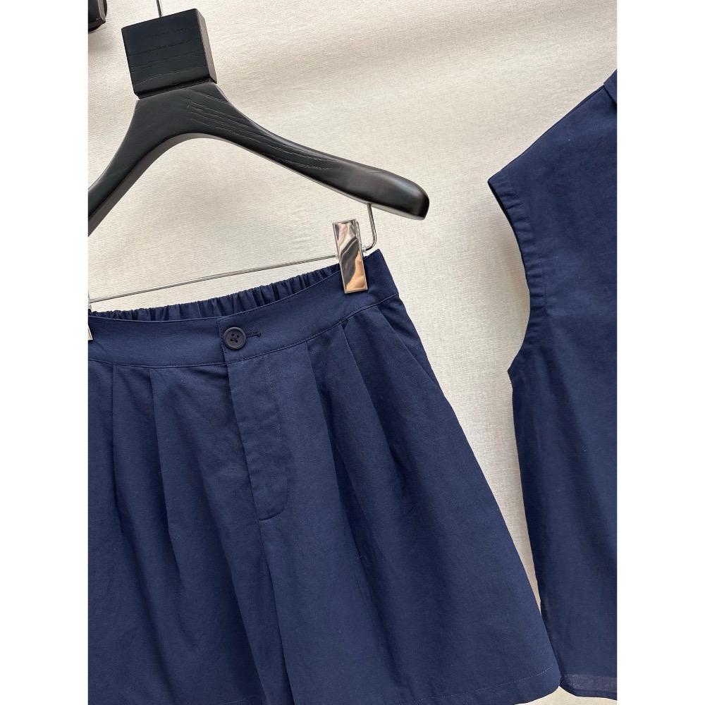 RL polo 套裝 短褲 無袖襯衫 春夏最新款經典logo刺繡休閒套裝 🖤無袖翻領上衣+短褲 logo標識刺繡點綴-細節圖2