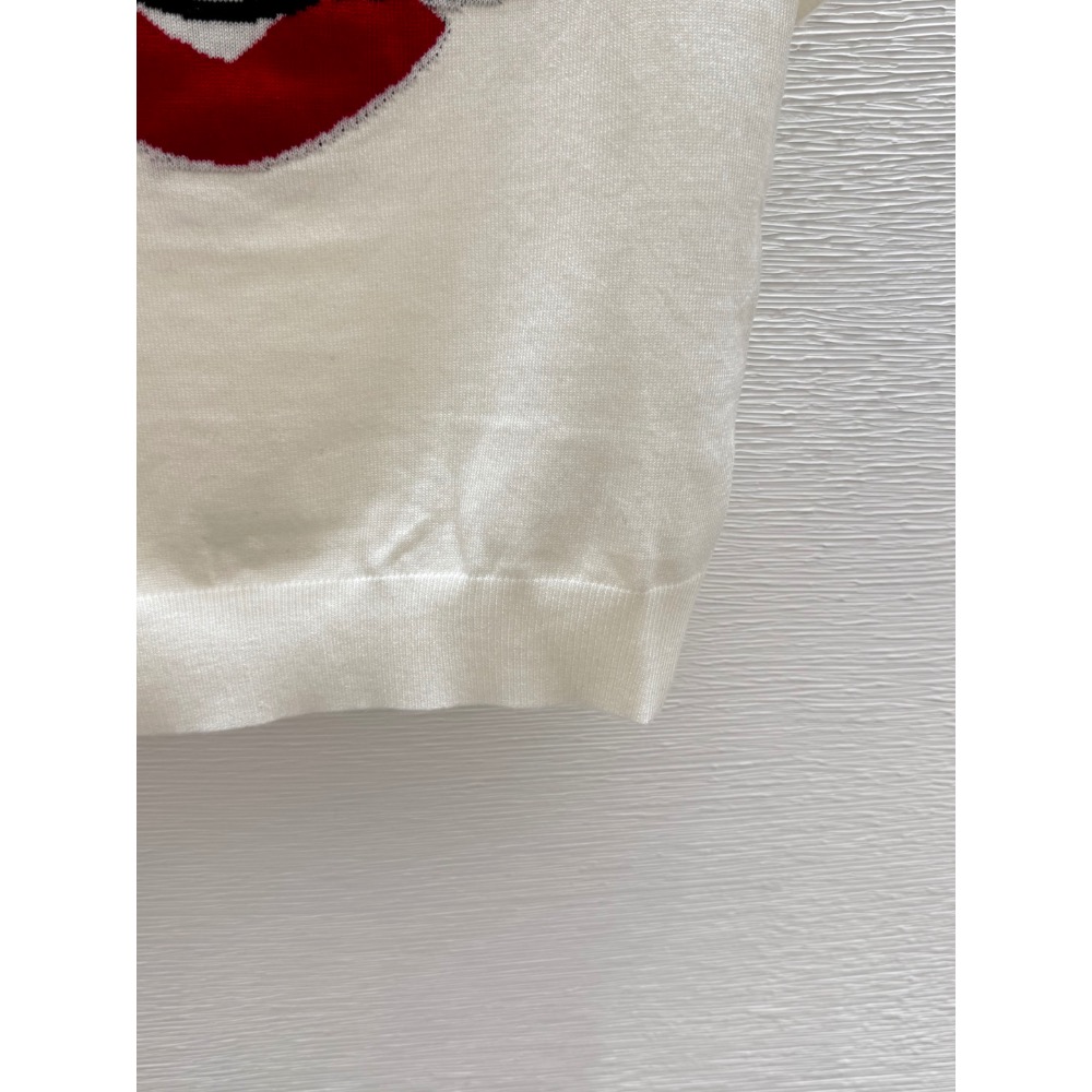 氣質系針織 Vivienne Westwood 上衣 土星提花修身針織短袖圓領彈力休閒顯瘦!愛心土星提花圓領針織短袖 顏-細節圖7