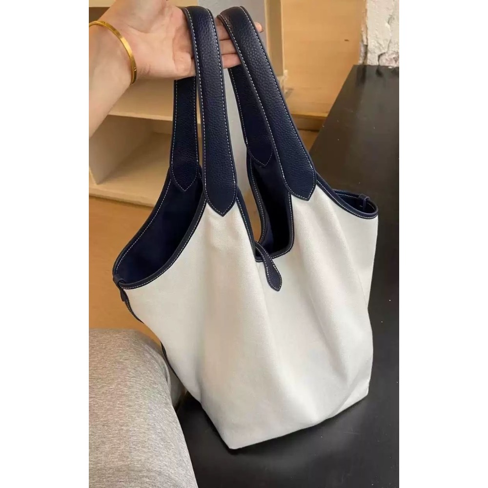 RL polo 好氣質水桶包 菜籃子 托特包 大容量單肩包 肩背包 帆布百搭水桶包包 實用不後悔款 女生必備包 因爲出國-細節圖5