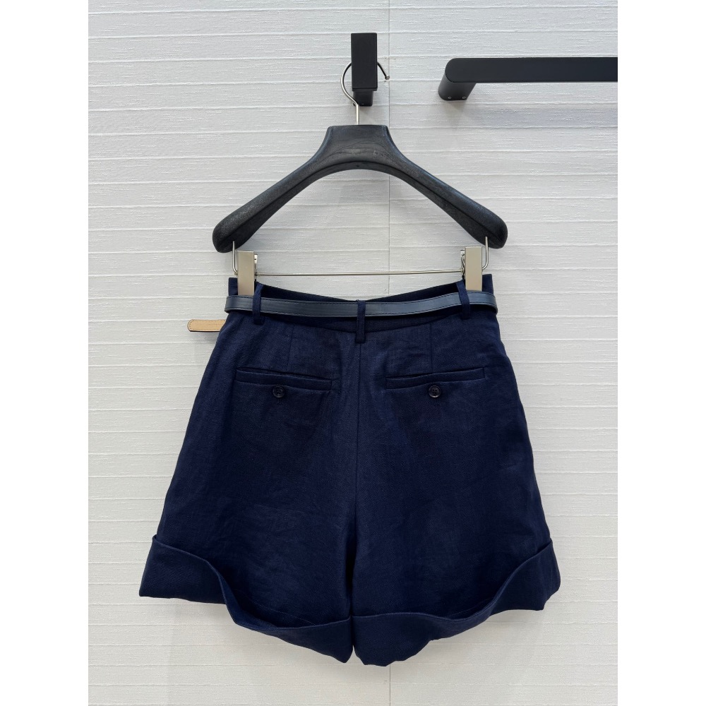 RL 休閒褲 短褲 寬松休閒 RL新品長期主義高智感穿搭！中高腰褶飾亞麻短褲！配送金屬扣腰袋上身知性大氣！慵懶隨性的高級-細節圖7