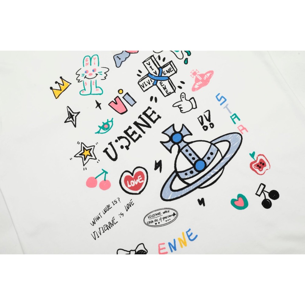 Vivienne Westwood  T恤 上衣，VIVI土星印花短袖 限定款土星系列印花T恤 不得不說 vivi這款土-細節圖7