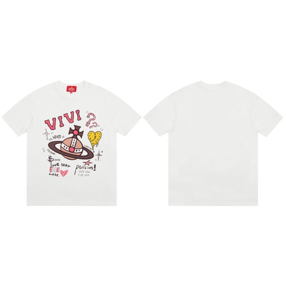 Vivienne Westwood  T恤 上衣，VIVI土星印花短袖 限定款土星系列印花T恤 不得不說 vivi這款土-細節圖8
