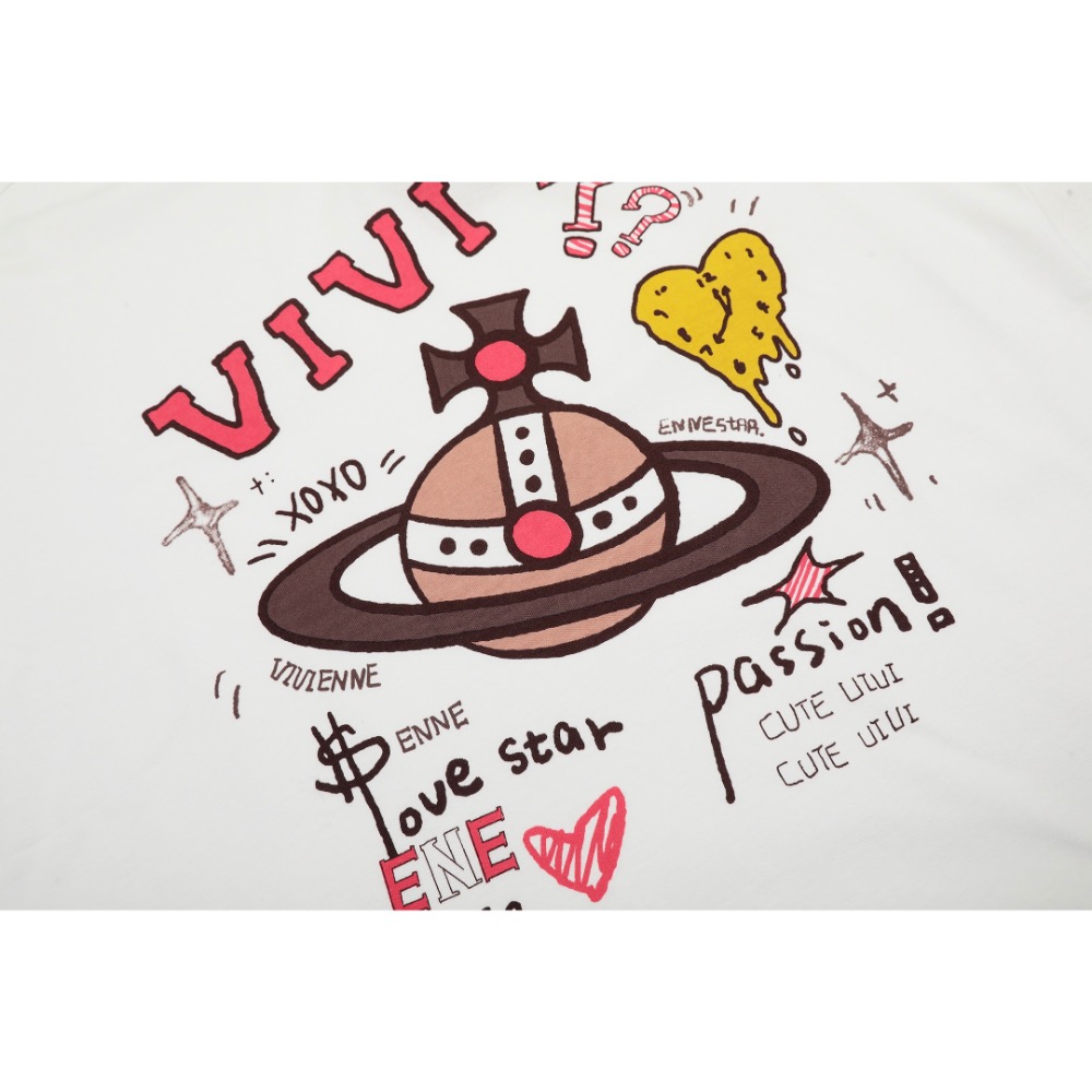 Vivienne Westwood  T恤 上衣，VIVI土星印花短袖 限定款土星系列印花T恤 不得不說 vivi這款土-細節圖9