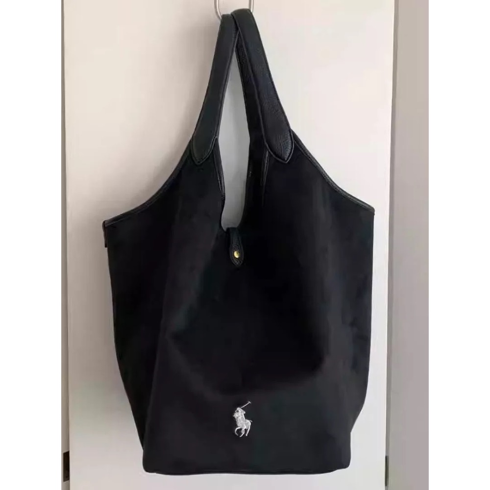 RL polo 好氣質水桶包 菜籃子 托特包 大容量單肩包 肩背包 帆布百搭水桶包包 實用不後悔款 女生必備包 因爲出國-細節圖7