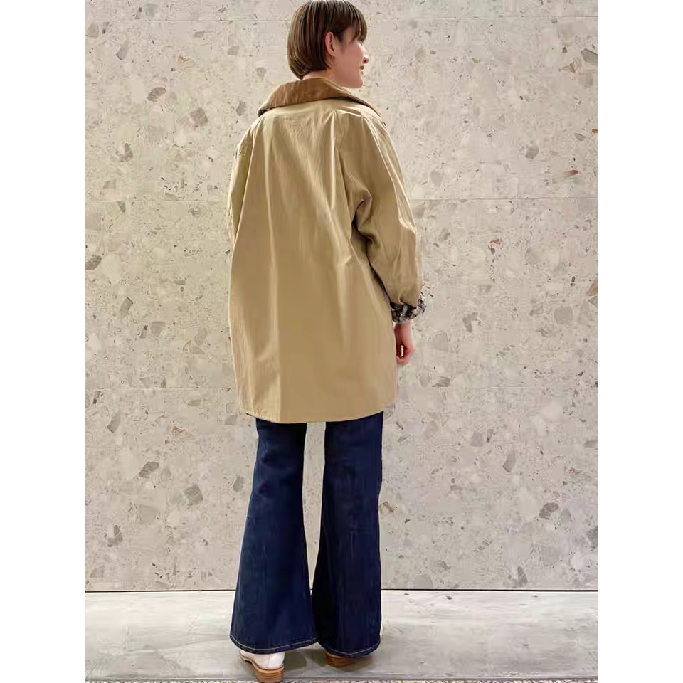 Barbour 大衣 風衣 外套 好氣質 好顯瘦 联名spick span 复古工装无蜡外套风衣中长款秋冬 再經典不過了-細節圖7