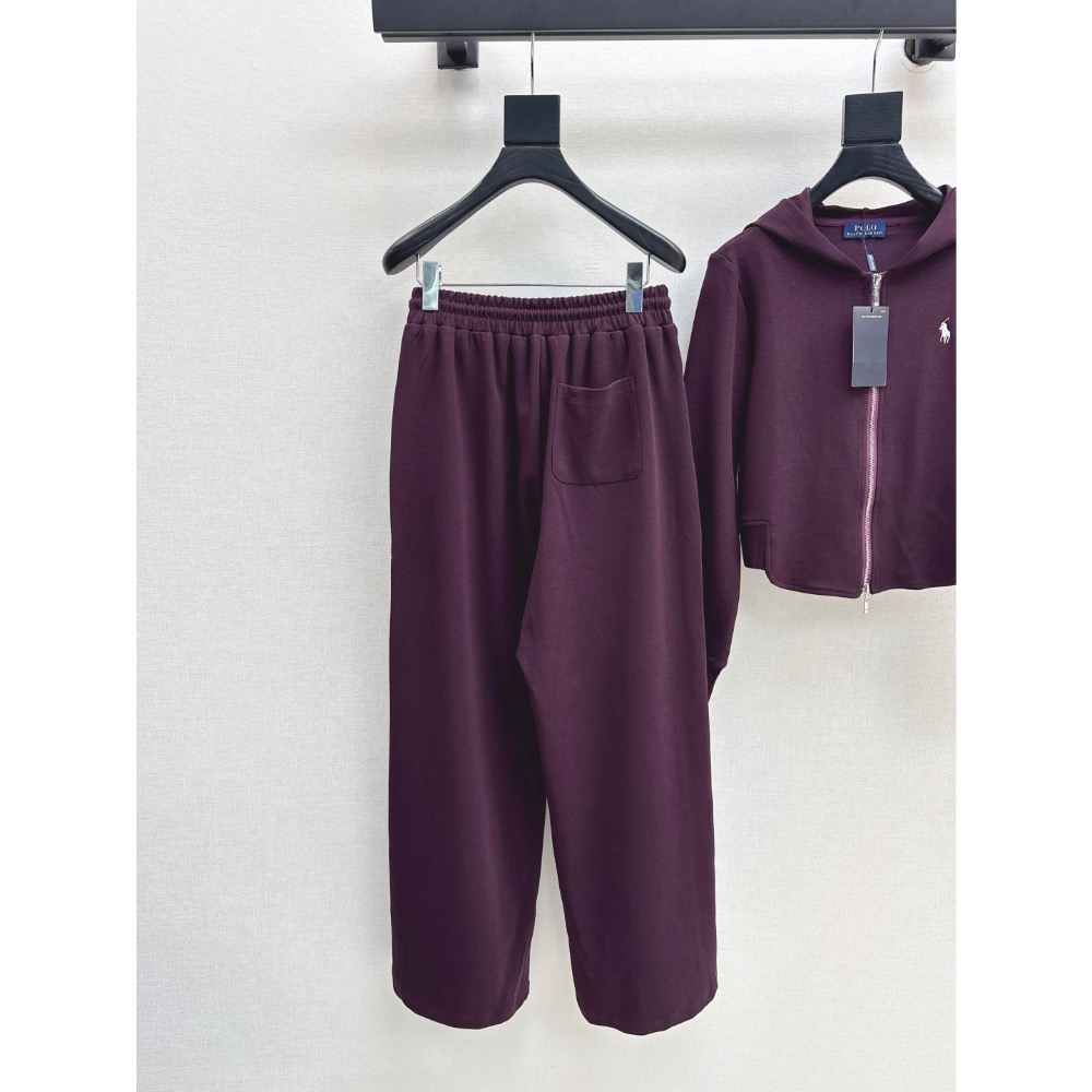 RL polo 套裝 連帽外套 棉外套 衛衣 闊腿褲 休閒褲 小短款拉長比例 連帽外套+直筒褲 重磅logo標識點綴 帥-細節圖4
