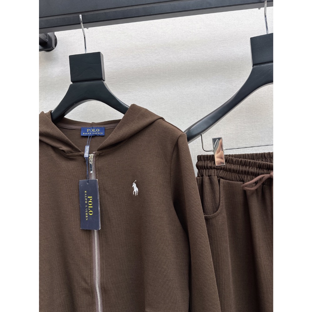 RL polo 套裝 連帽外套 棉外套 衛衣 闊腿褲 休閒褲 小短款拉長比例 連帽外套+直筒褲 重磅logo標識點綴 帥-細節圖9