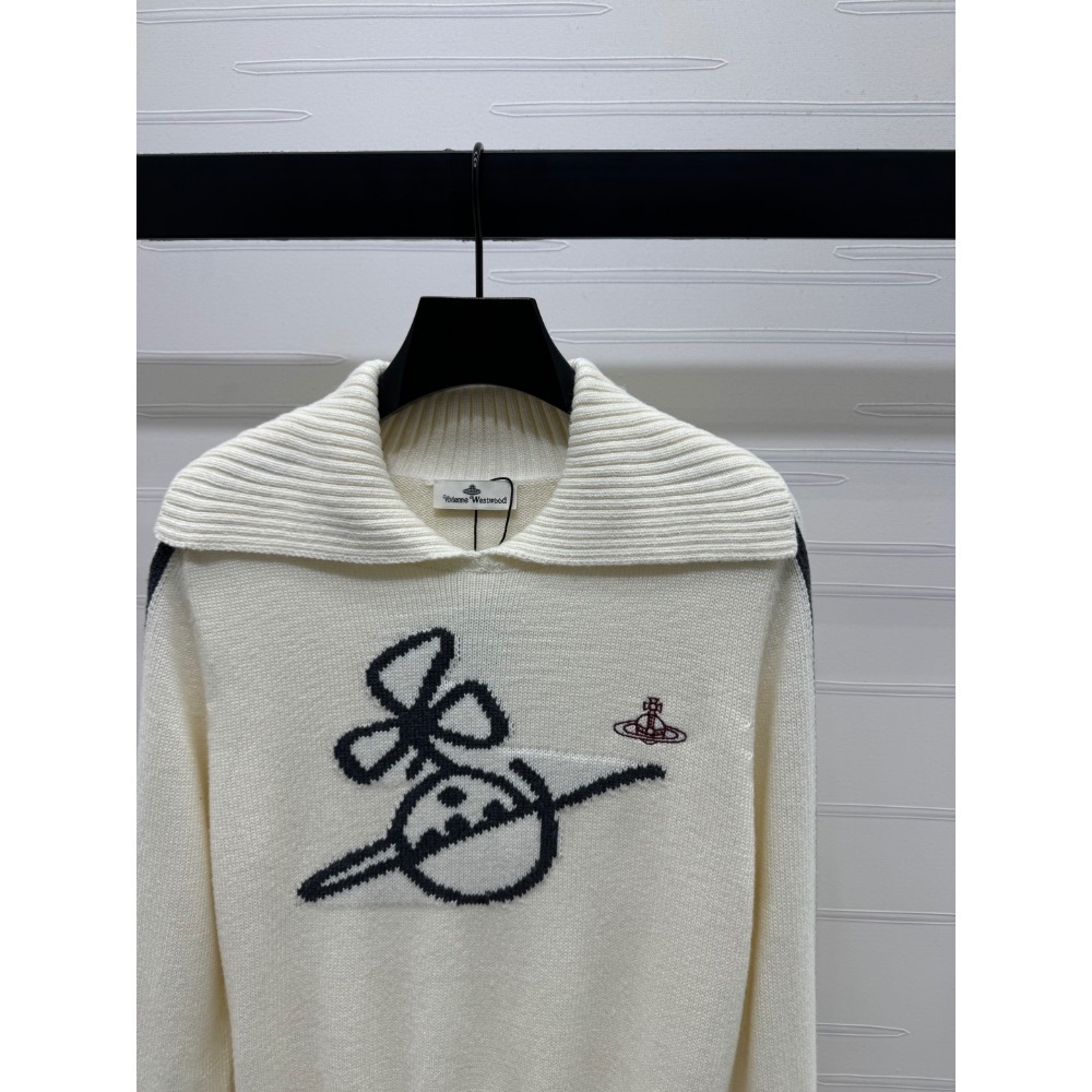 Vivienne Westwood 針織衫 毛衣 土星套頭長袖毛衣！羊毛紗線織造 質感高級 舒適柔軟 肌理明顯 海軍領長-細節圖2