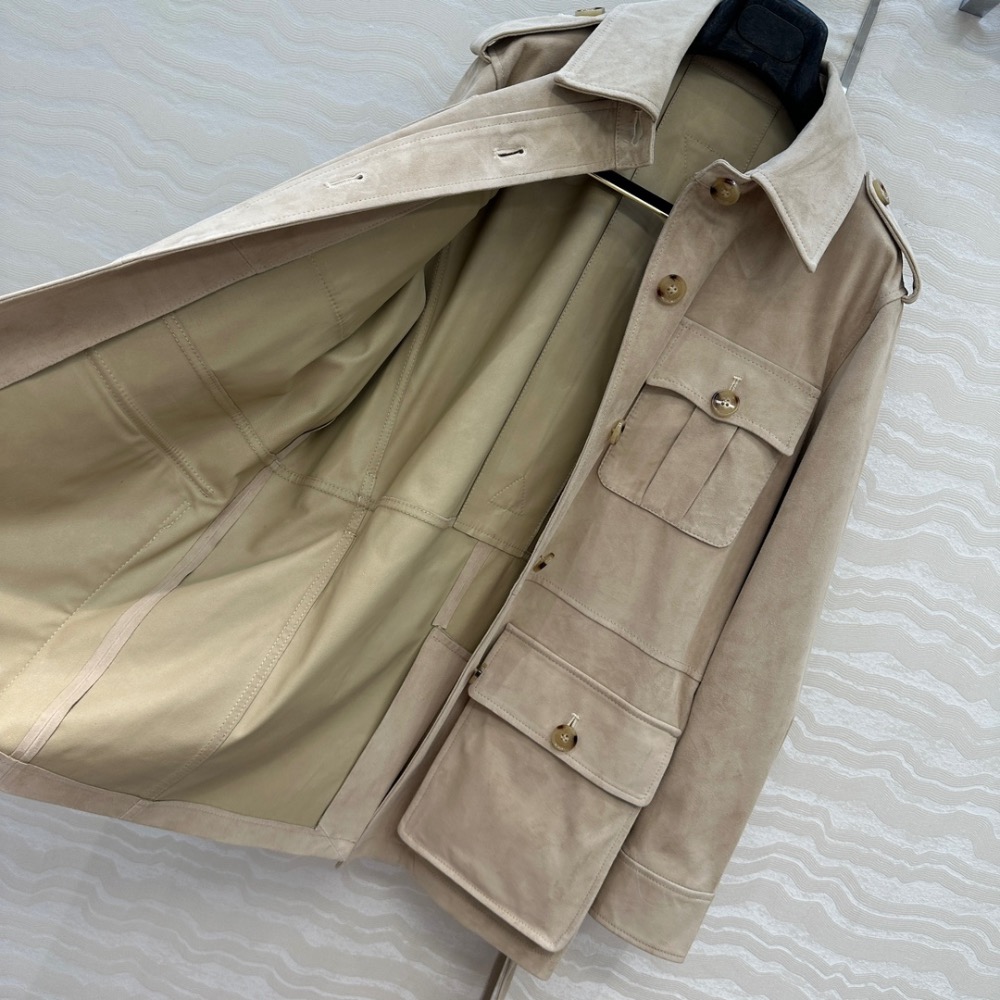 RL 外套 品質控必入紫標RL高定麂皮絨獵裝夾克外套 100%麂皮絨小羊皮！純手工油邊無內襯閉絨工藝，經典H工裝口袋幹練-細節圖8