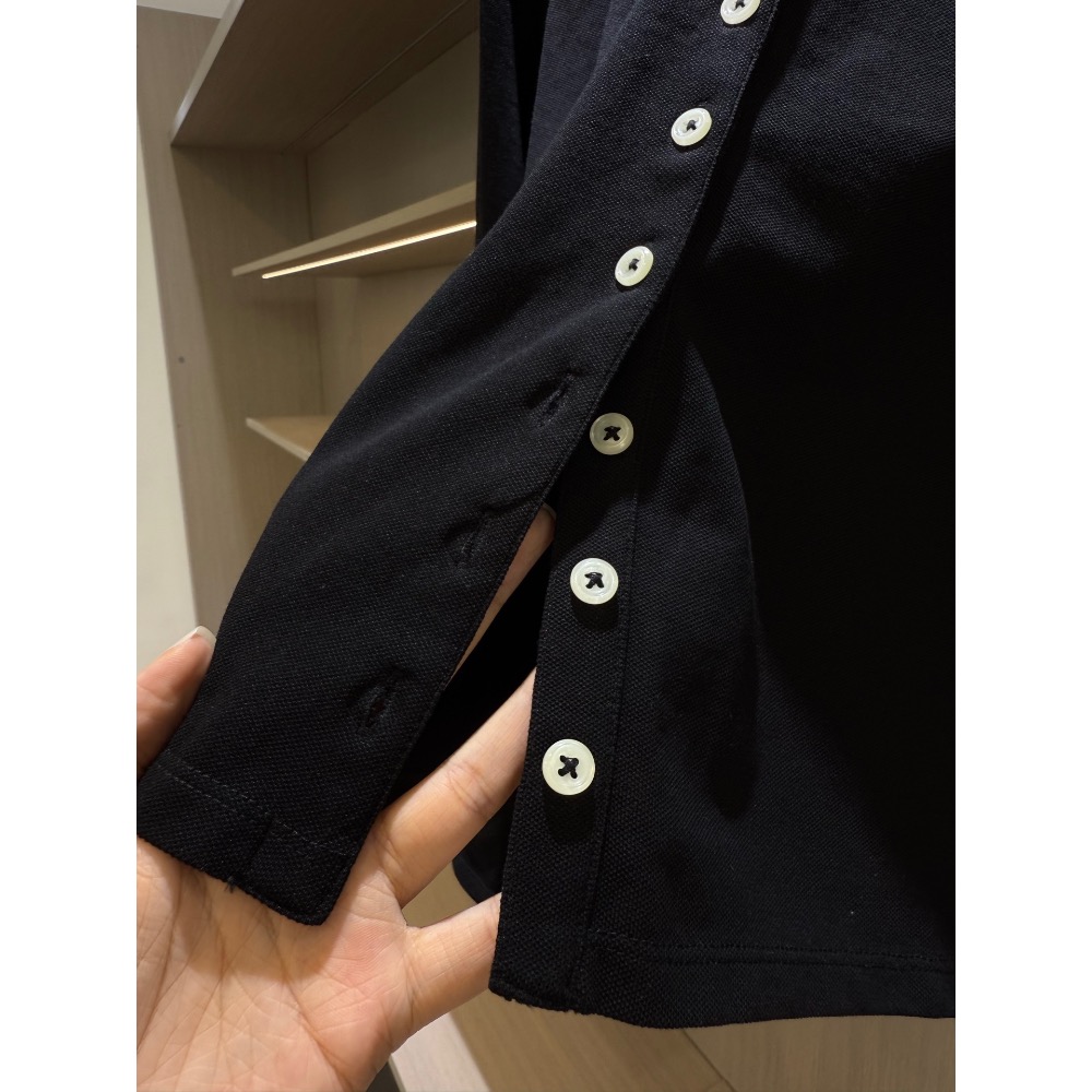 RL polo衫 長袖T恤 大學T，珠地網眼橫機翻領長袖襯衫，經典正肩slim fit合身版型，微收腰修身顯瘦，誰穿誰好-細節圖5