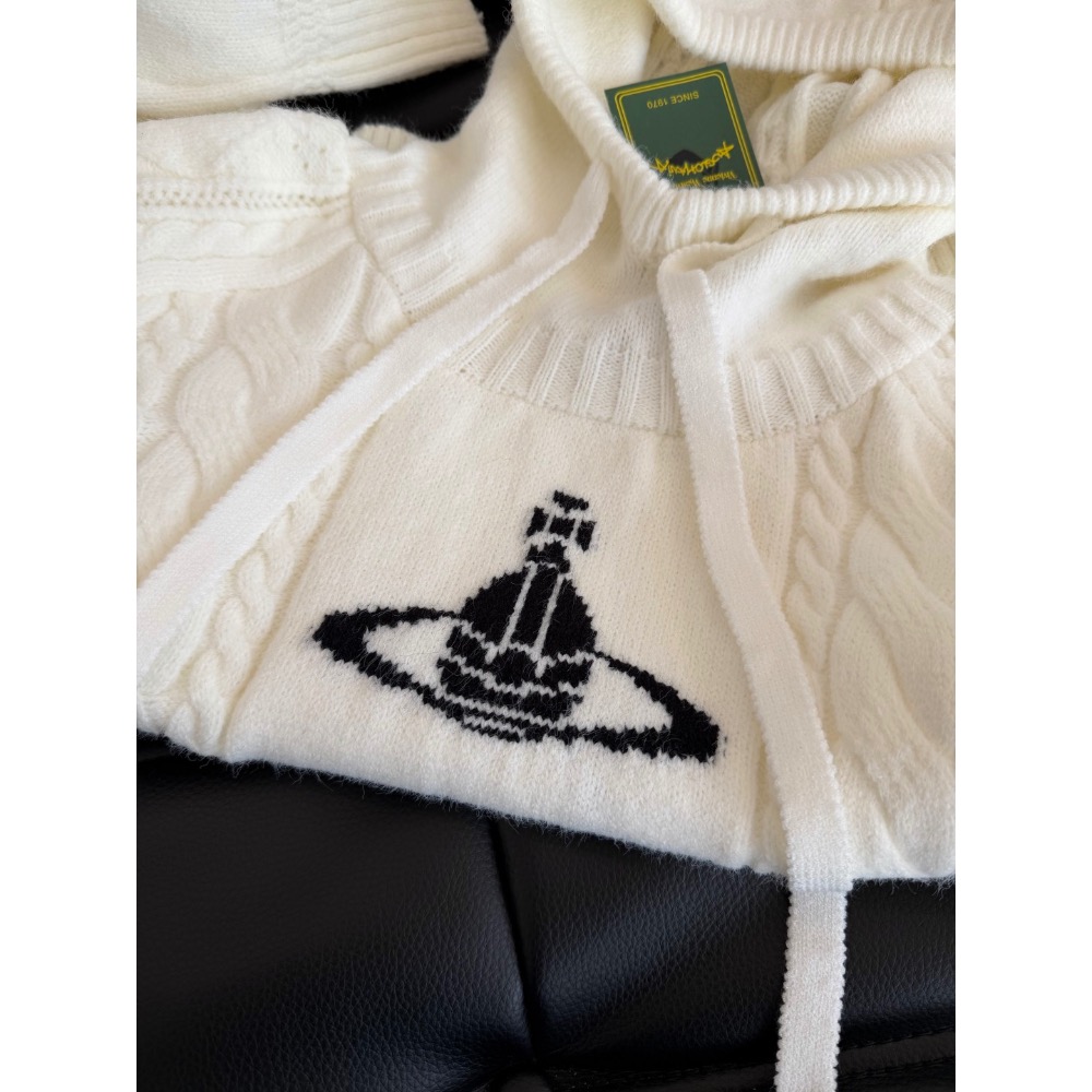Vivienne Westwood 毛衣 土星連帽毛衣 白色真的各種百搭 連帽設計 可以疊穿小外套或者大衣-細節圖11