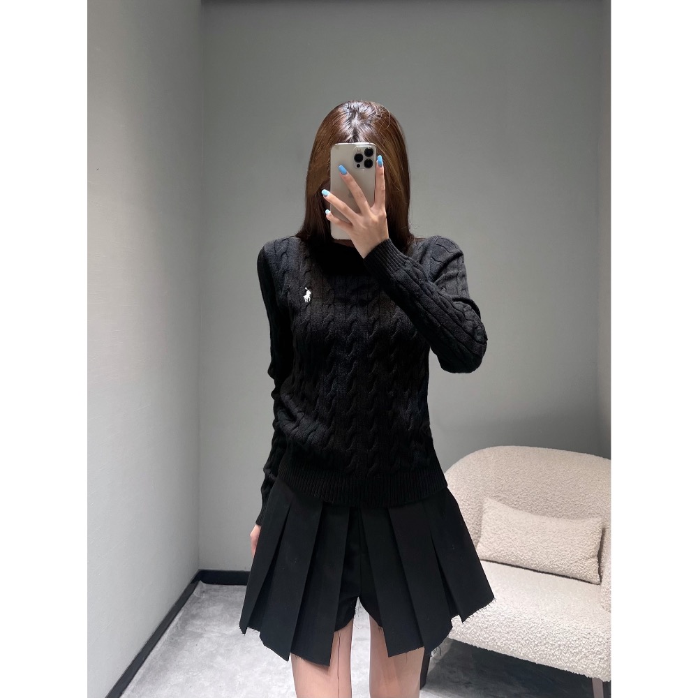 RL polo 經典小馬標毛衣 針織衫 絞花毛衣復古美式麻花紋套頭毛衣，羊毛混紡細膩柔軟，極簡小logo設計，又是一款經-細節圖2