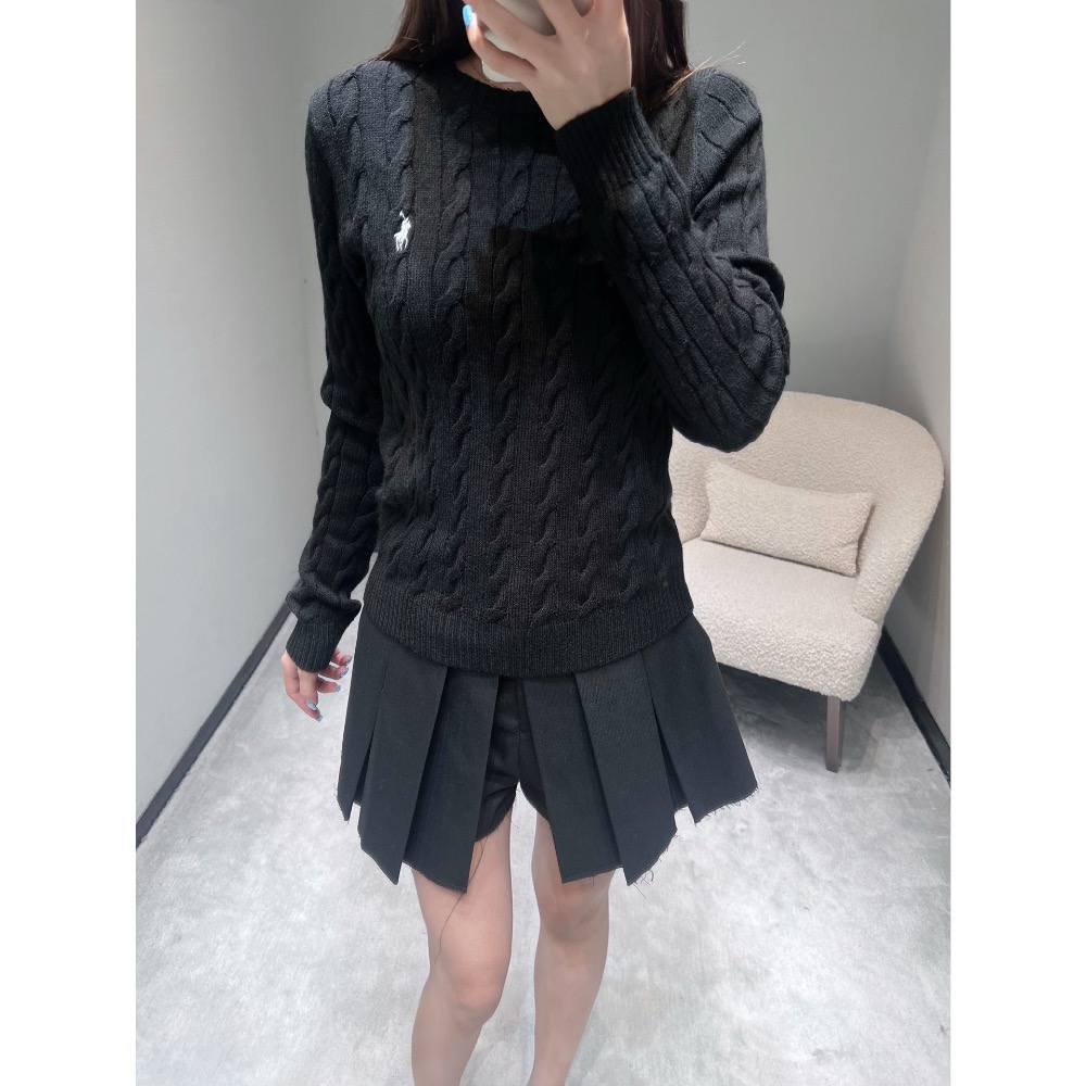 RL polo 經典小馬標毛衣 針織衫 絞花毛衣復古美式麻花紋套頭毛衣，羊毛混紡細膩柔軟，極簡小logo設計，又是一款經-細節圖4