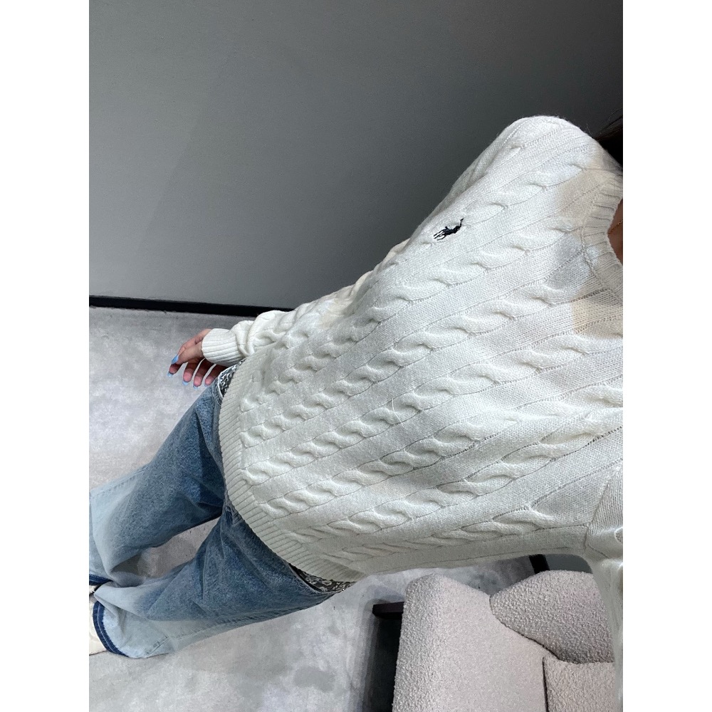 RL polo 經典小馬標毛衣 針織衫 絞花毛衣復古美式麻花紋套頭毛衣，羊毛混紡細膩柔軟，極簡小logo設計，又是一款經-細節圖9