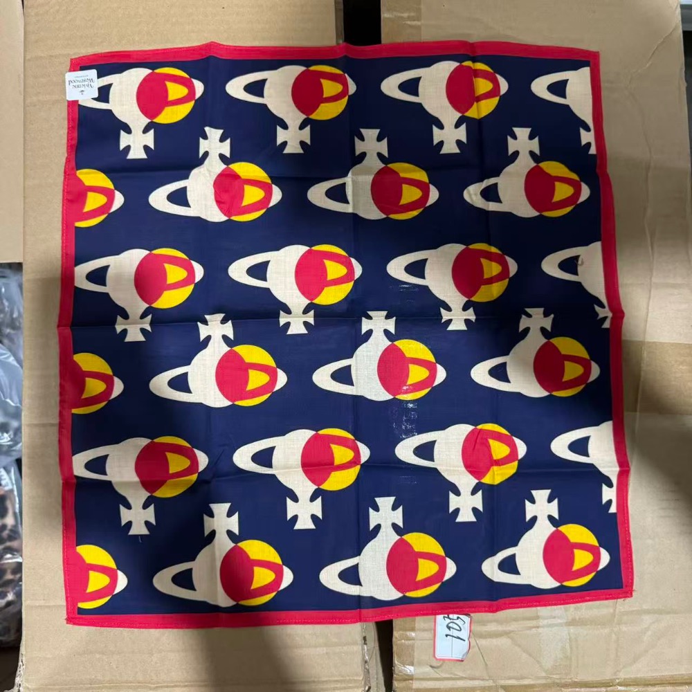 Vivienne Westwoo手帕 經典字母絲巾 領巾 髮帶 氣質頭巾時尚 百搭絲巾 圍巾 裝飾領巾 波點綁包綁手柄-細節圖7
