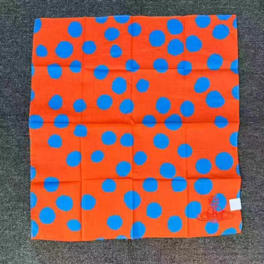 Vivienne Westwoo手帕 經典字母絲巾 領巾 髮帶 氣質頭巾時尚 百搭絲巾 圍巾 裝飾領巾 波點綁包綁手柄-細節圖10