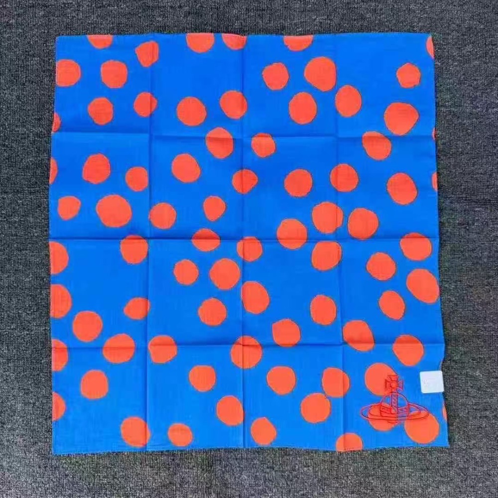 Vivienne Westwoo手帕 經典字母絲巾 領巾 髮帶 氣質頭巾時尚 百搭絲巾 圍巾 裝飾領巾 波點綁包綁手柄-細節圖11