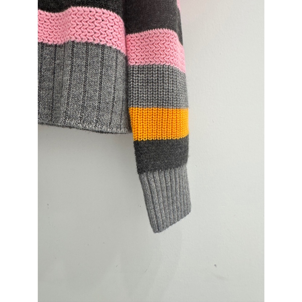 Vivienne Westwood 經典土星圖案刺繡毛衣 撞色寬條紋設計 配色很好看 採用翻領設計 版型寬松休閒 以撞色-細節圖6