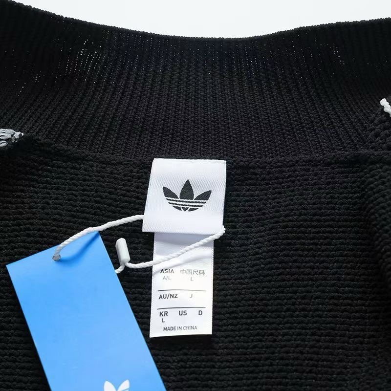 Adidas 外套 Originals 三葉草鏤空針織外套 針織開衫外套 運動休閒夾克，鏤空網眼針織設計輕盈透氣，經典三-細節圖4