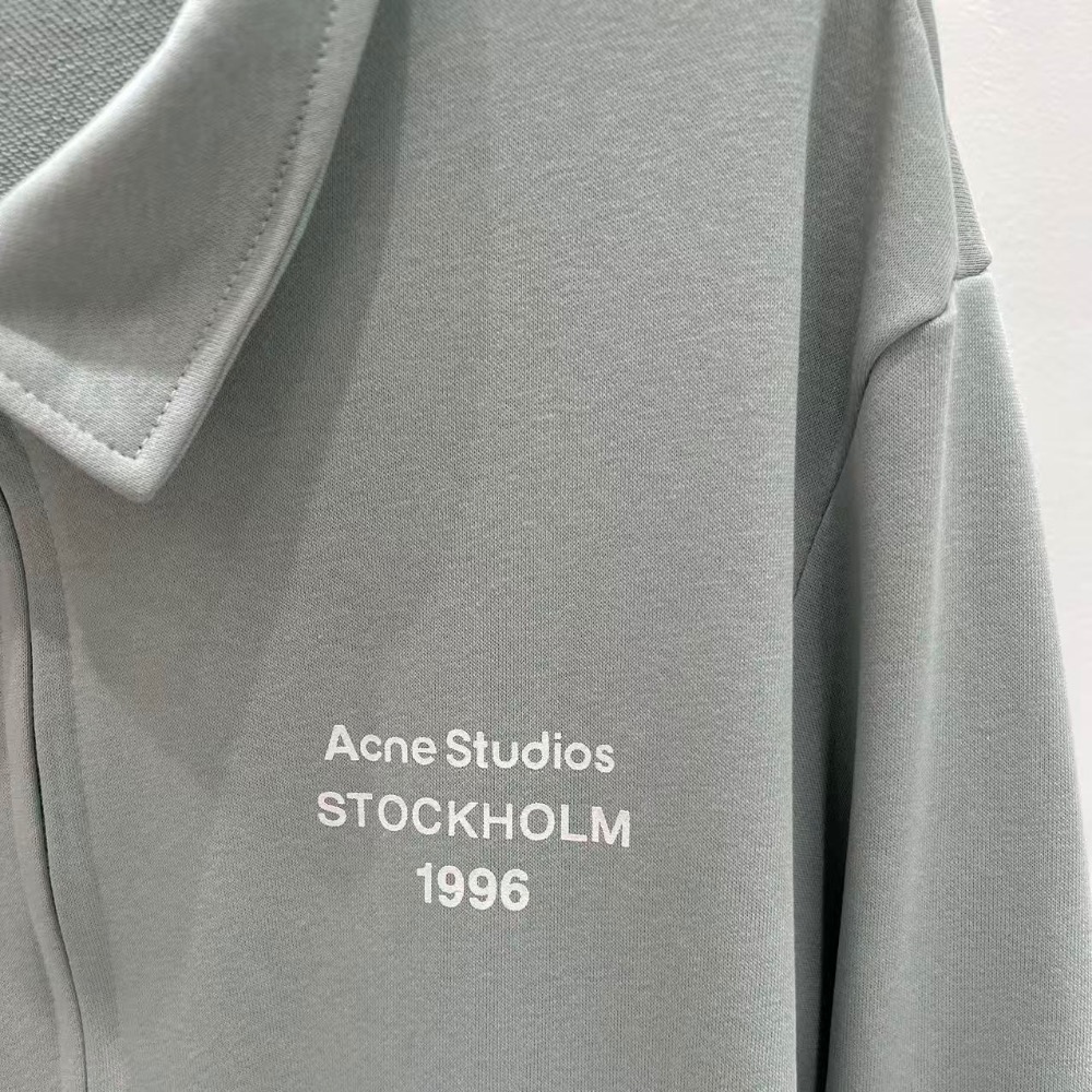 Acne Studios 拉鍊外套 翻領外套 衛衣外套 休閒外套，清新霧灰綠色調低調又高級，Acne Studios 經-細節圖4