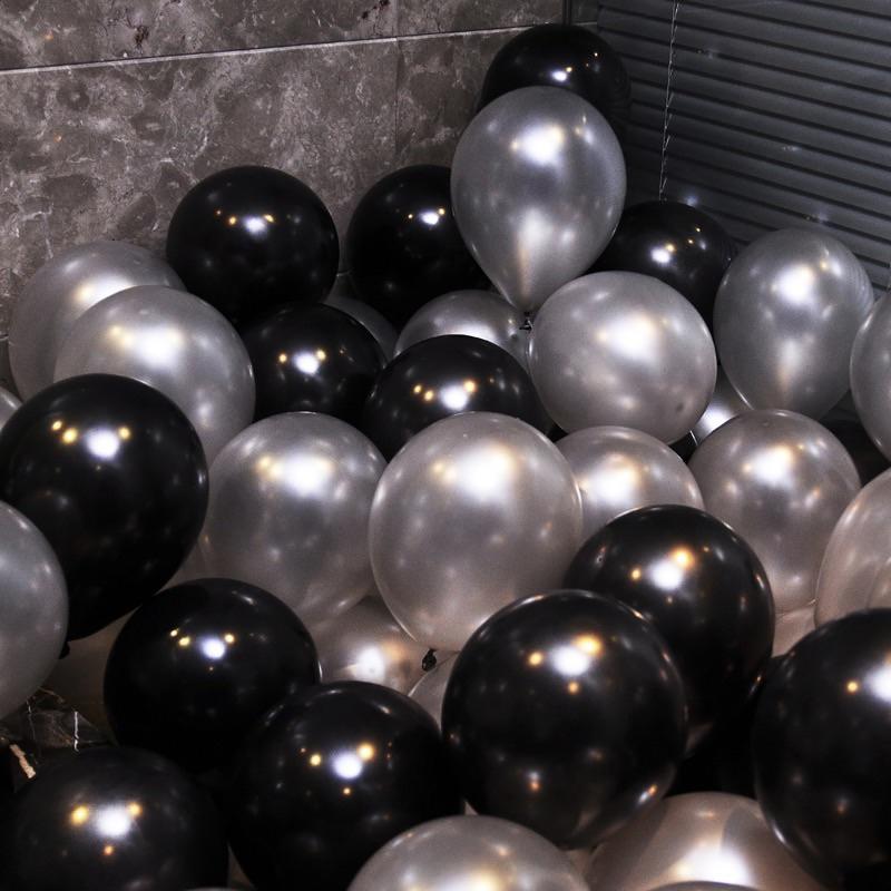 《台灣現貨》黑色系生日佈置 黑色氣球 水鴨藍氣球、派對氣球、氣球佈置 灰色氣球 金色氣球 銀色氣球-細節圖4